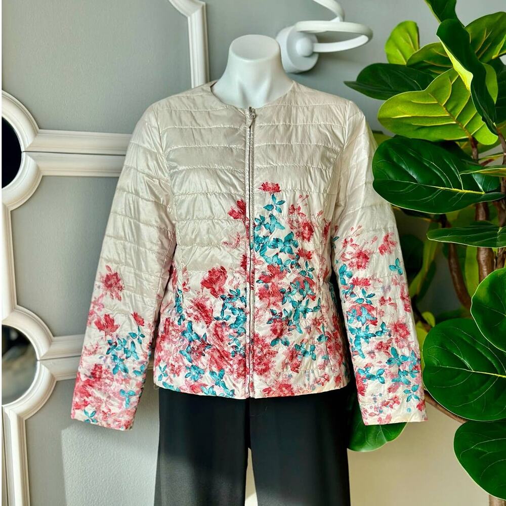 Un Jour Ailleurs Reversible Floral Down Jacket Size Medium